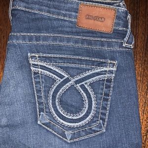 EUC Womens Big Star Jeans Remy Skinny Distressed Embroidered 32